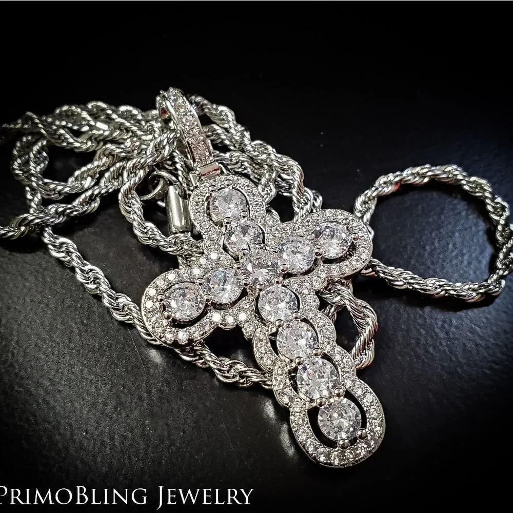 Super Iced Out Cross Necklace